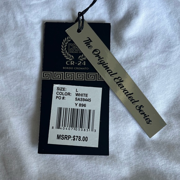 CR- 24 Chrome Edge Size:L Mens T Shirt-Never Surrender Short Sleeve White - Picture 5 of 9